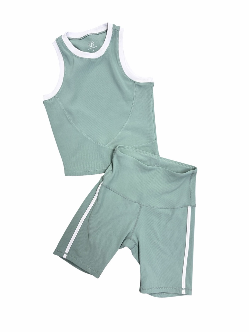 Move Theology Light Sage Active Tank & Bike Short Set - Small